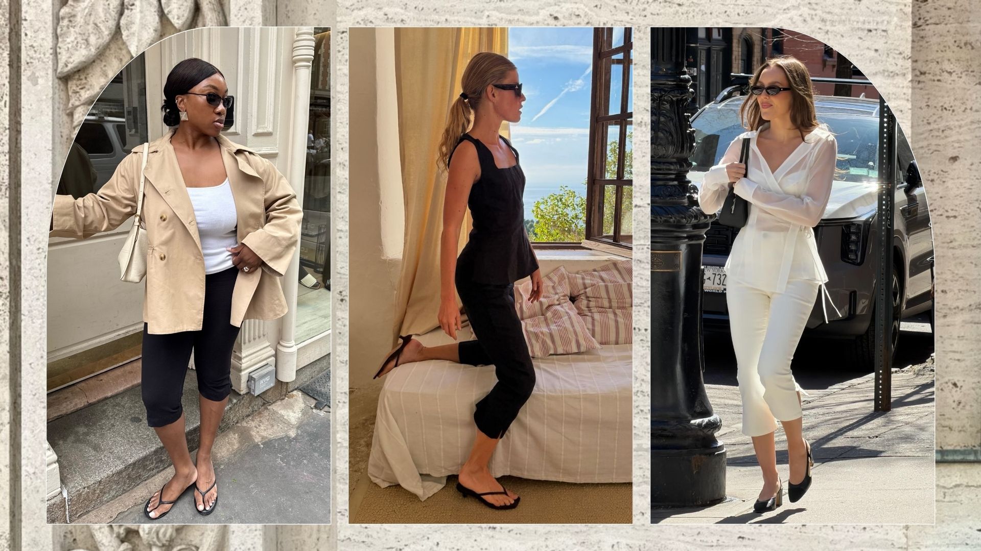 An image of the best shoes to wear with capri leggings. 