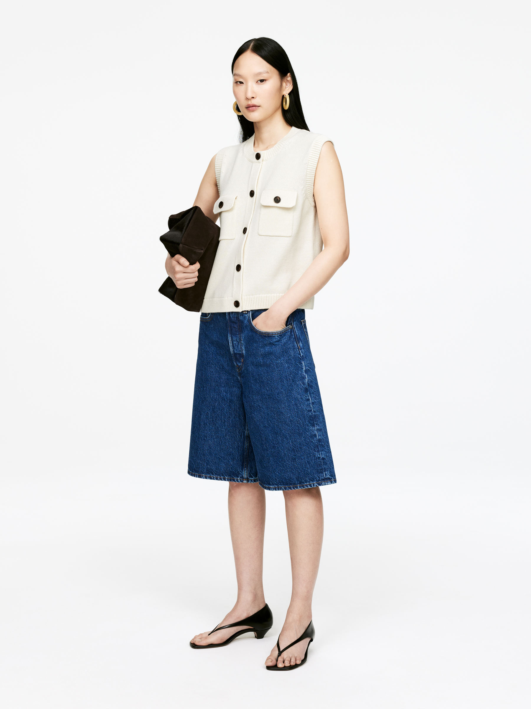 Knitted Cotton Vest 
 White 
 Women 
 Arket Gb