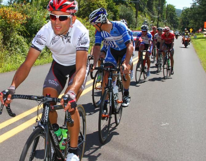 Janier Acevedo (Jamis Hagens Berman) pushes ahead to take a pull for the break group.