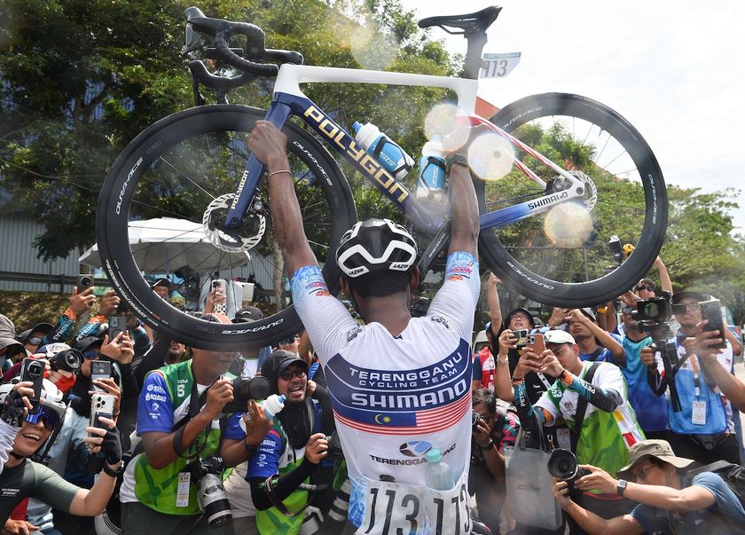 Aiman Rosli (Terengganu Cycling) after coming second on stage 7 at the 2025 Petronas Le Tour de Langkawi