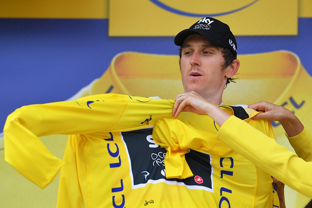 Geraint Thomas (Team Sky) seals yellow after racing the stage 20 time trial at the Tour de France