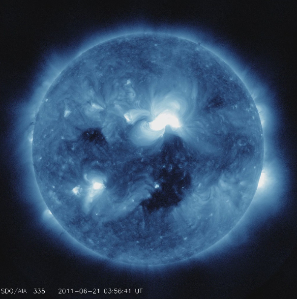 The Solar Dynamics Observatory captured this video of the C7 flare of June 20, 2011 in extreme unltraviolet wavelength at 335 Å.