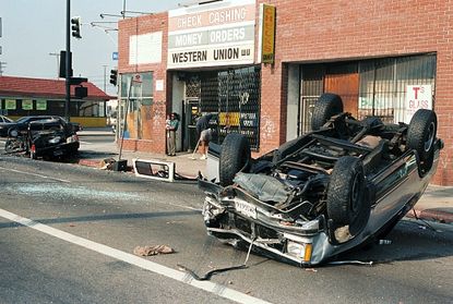 A scene from the 1992 L.A. riots