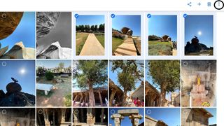 a screenshot of Google Photos' selection process with the More icon highlighted
