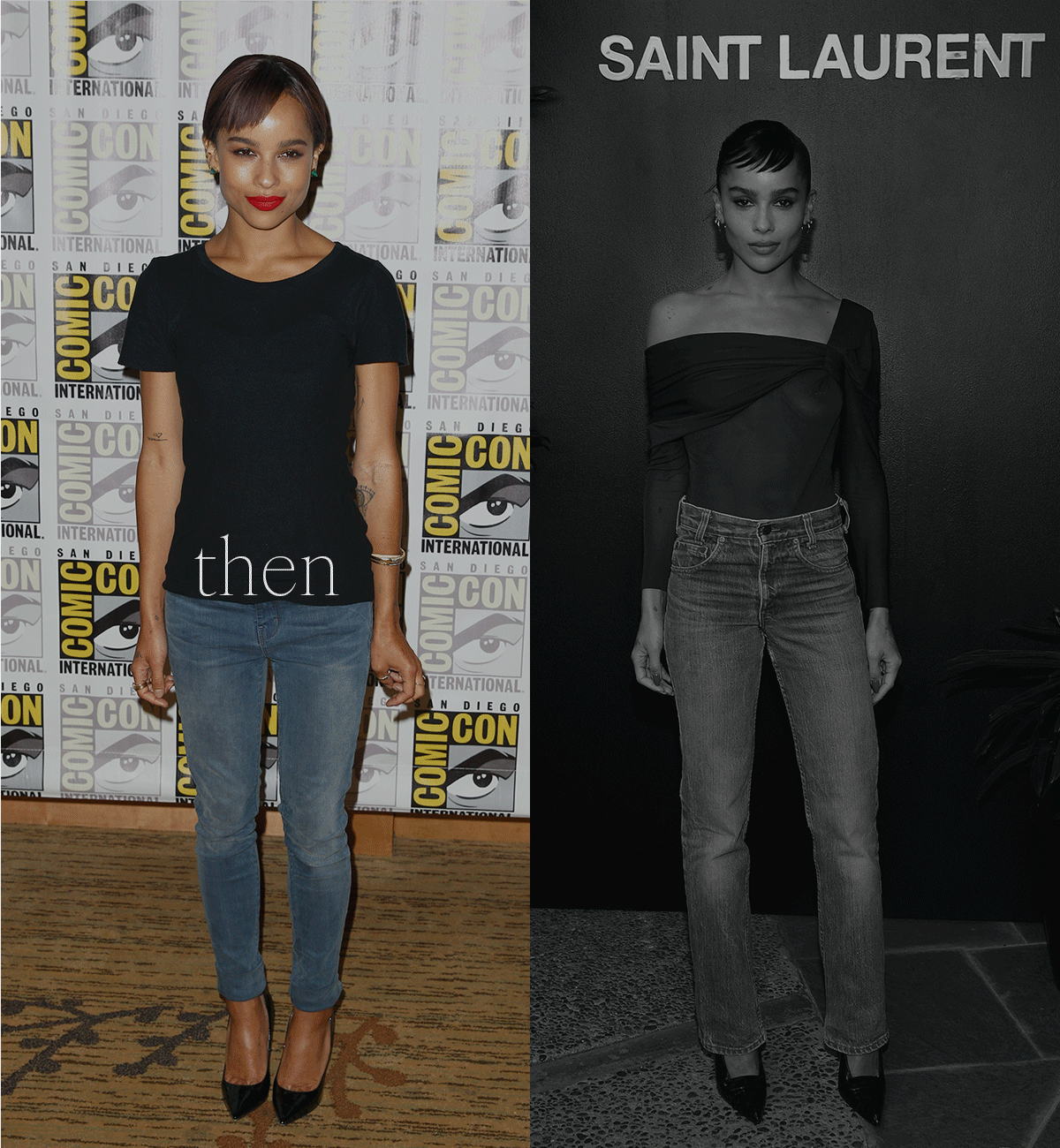 celebrities in jeans - then and now