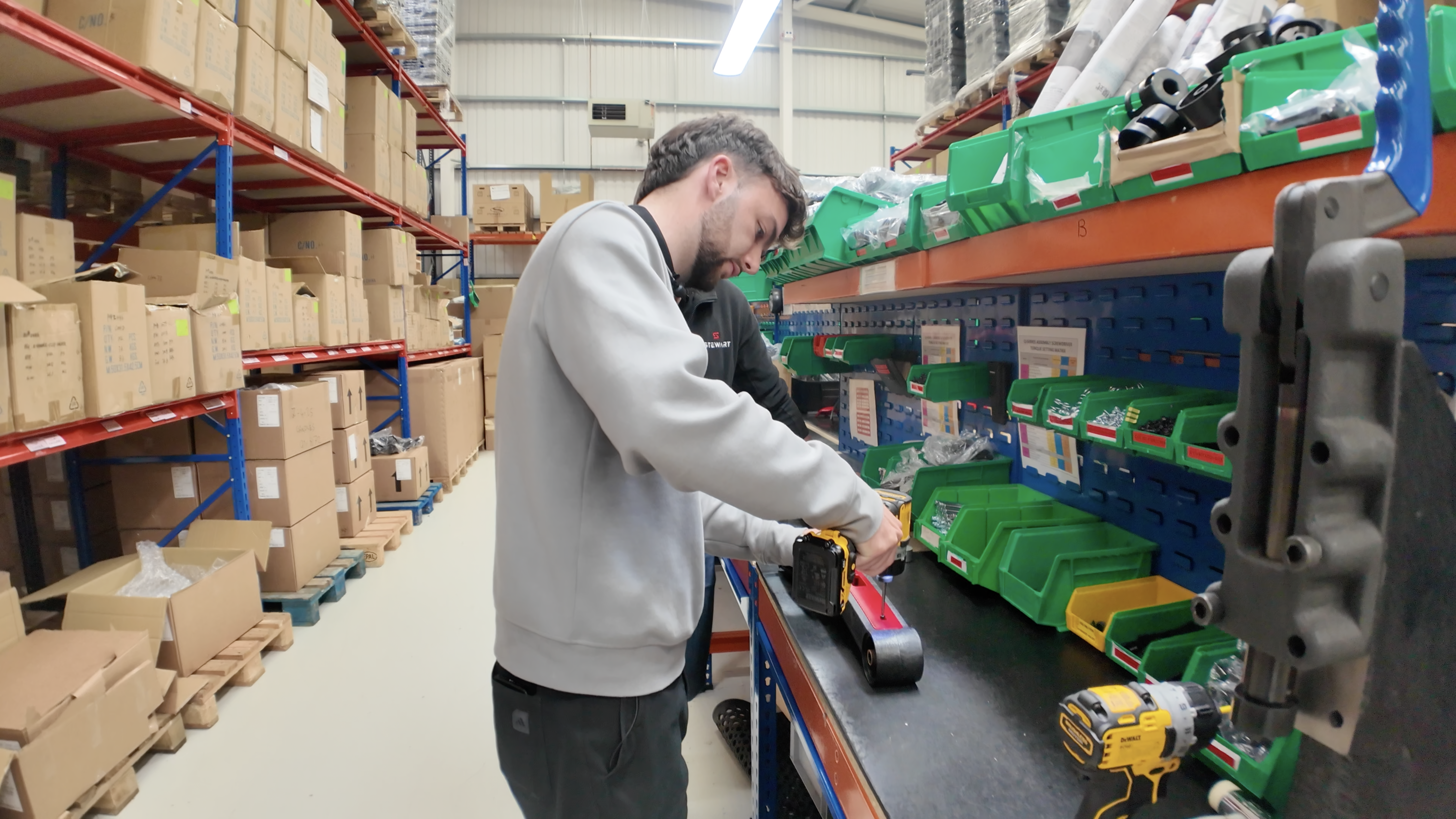 Dan Parker assembling the Q Follow trolley