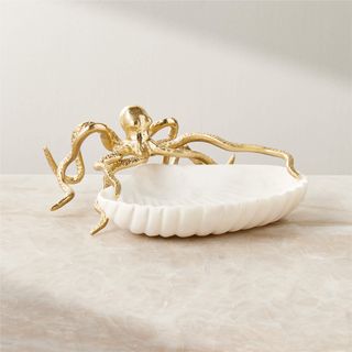 Ammon Brass and Marble Serving Bowl