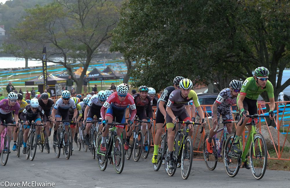 Curtis White (Cannondale) takes the hole-shot on the uphill start