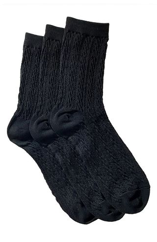Assorted 3-Pack Woven Texture Crew Socks
