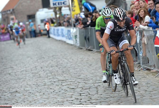 Fabian Cancellara goes away with Sep Vanmarcke on the Oude Kwaremont