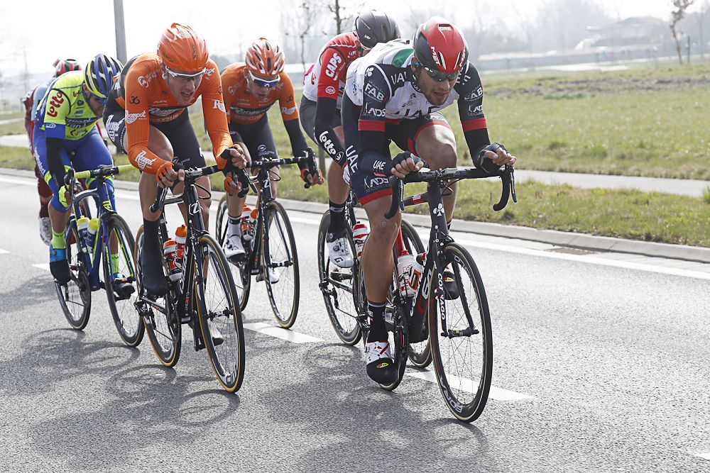 Filippo Ganna (UAE Team Emirates) in the break at Gent-Wevelgem