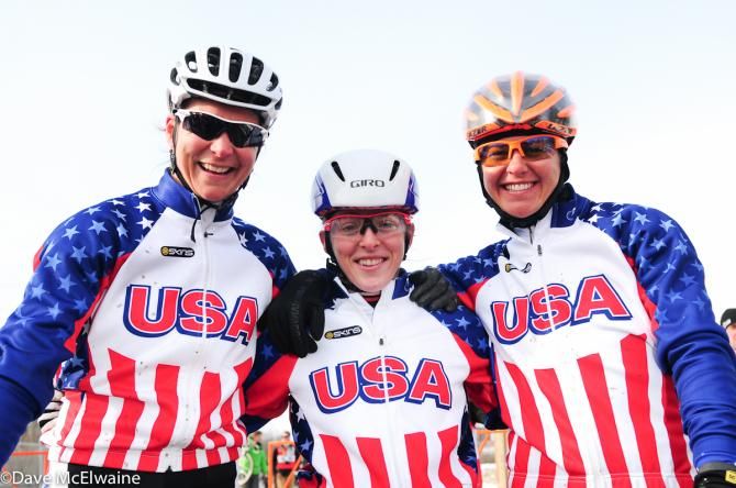 American women (L to R) Meredith Miller, Kaitie Antonneau, and Jade Wilcoxson