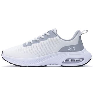 Autper Women's Air Running Shoes Breathable Tennis Sneakers Gym Jogging Training Comfortable Fashion Sports Shoes Whitegrey Us 9