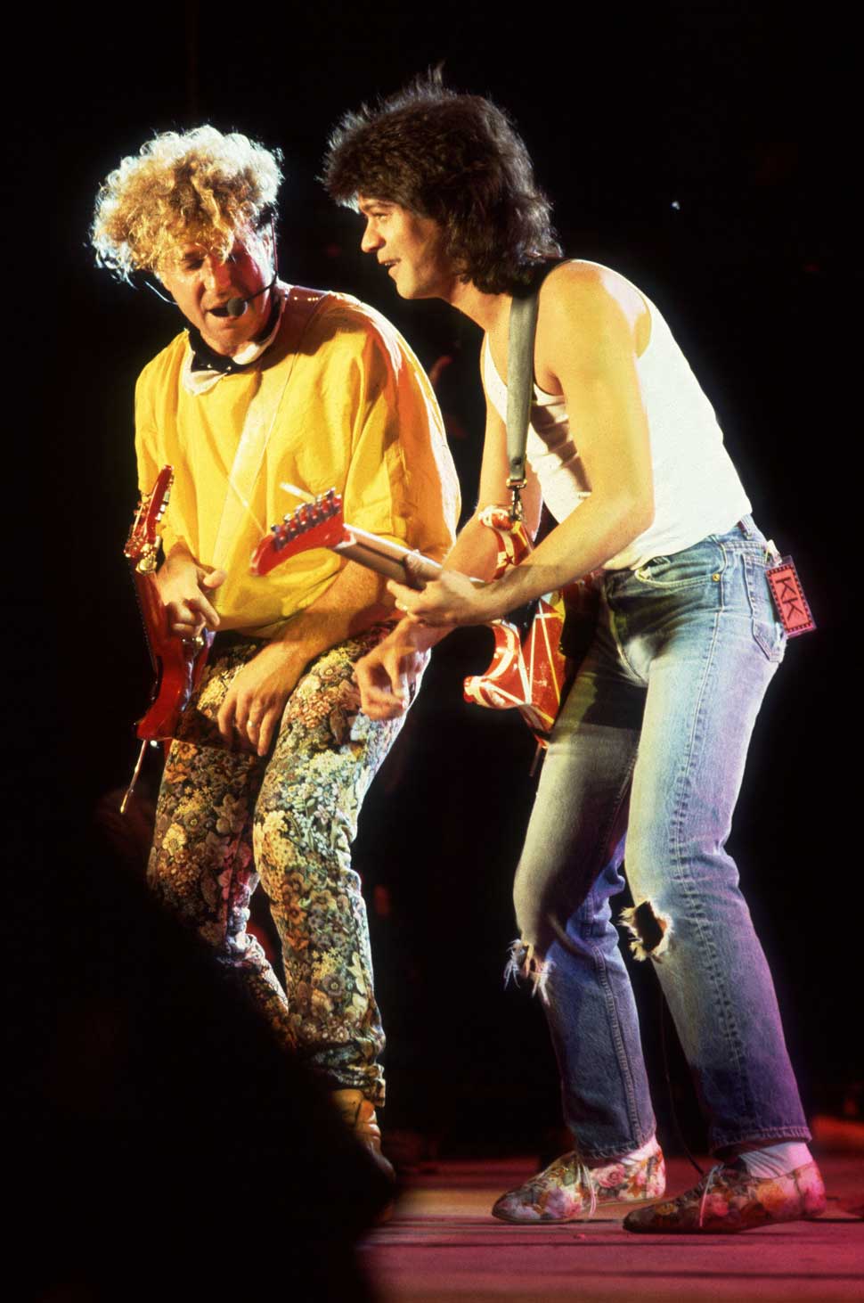 Sammy Hagar and Eddie Van Halen onstage