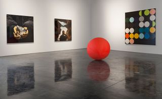 Pictured from left: Yanki and Echo (Stones Against Diamonds), by Isaac Julien, 2015; Encircled, by Ayşe Erkmen, 2010; and February, by Sarah Morris, 2016