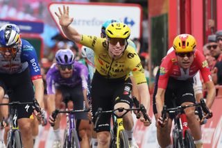 Vuelta a España: Matthew Brennan storms to an extraordinary fifth victory on stage 17 after a furious sprint into Sevilla