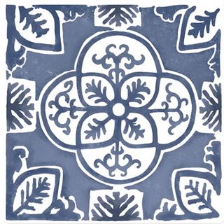 Blue patterned self adhesive tile