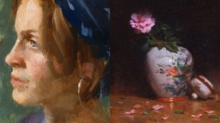 oil painting techniques: two contrasting paintings showing different techniques