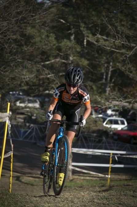 Amanda Miller on a steep pitch