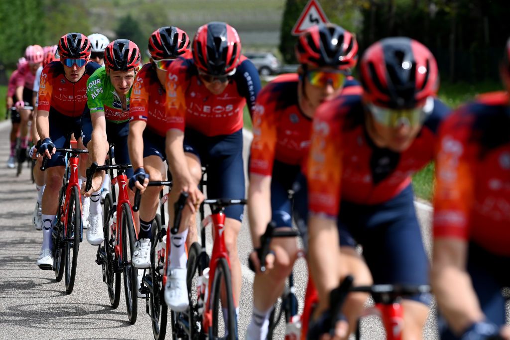 Ineos Grenadiers in action at the Tour of the Alps 