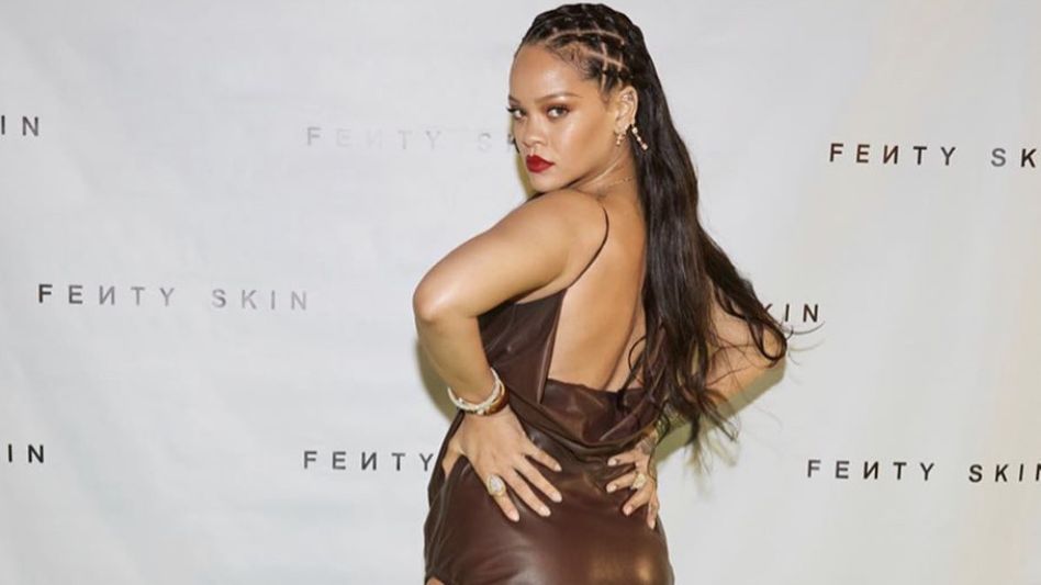 Rihanna Stunned in a Brown Leather Dress and Lace-Up Heels | Marie Claire Rihanna Stunned in a Brown Leather Dress and Lace-Up Heels | Marie Claire