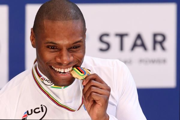 He&rsquo;s definitely a star - Gregory Bauge with the sprint gold medal.