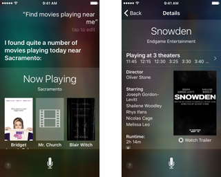 Ask Siri what movies are playing nearby