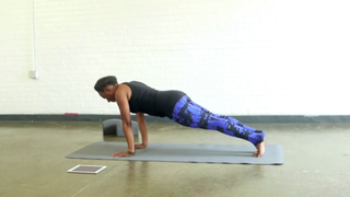 Woman holding a plank position