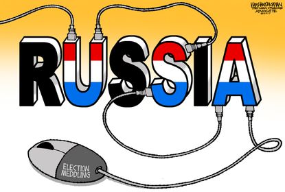 Political cartoon U.S. Russia 2016 election meddling fake news