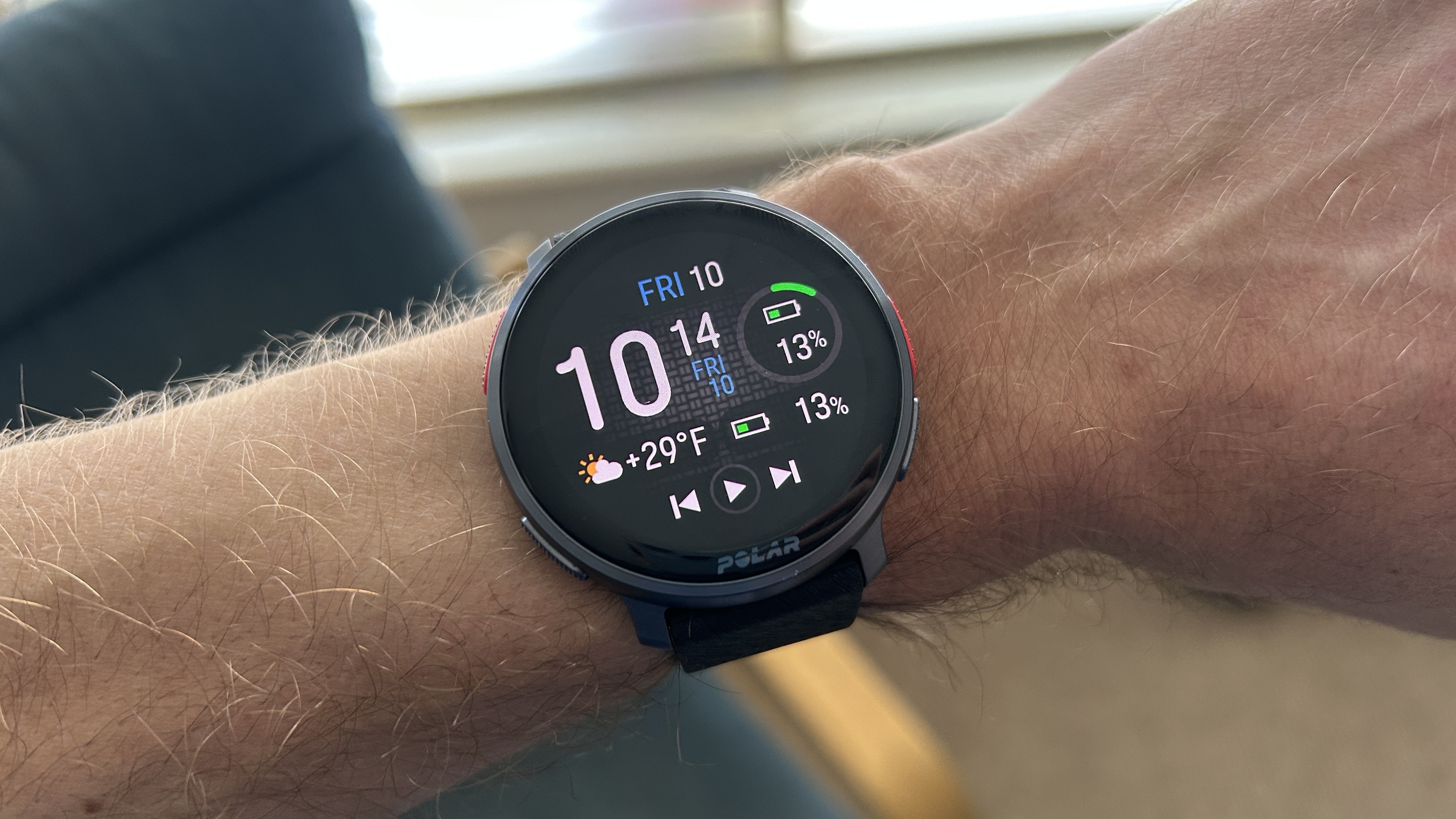 Updated Polar Vantage V3 on a person's wrist