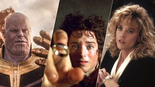 Avengers: Endgame Thanos snap scene, Frodo from Lord of the Rings and Meg Ryan in When Harry Met Sally