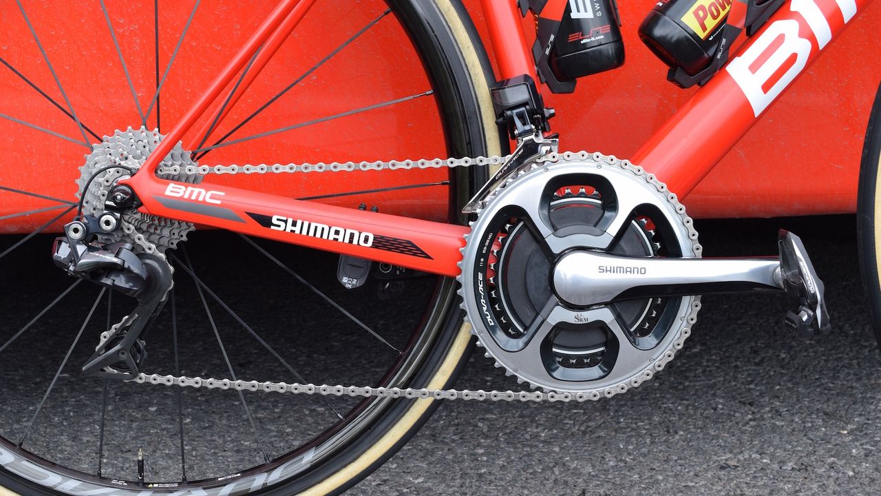 Van Garderen's drive train is a mix of Shimano Dura-Ace 9100 and 9000 components