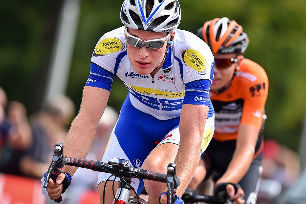 Gijs Van Hoecke (Topsport Vlaanderen) and Jesper Asselman (Roompot)