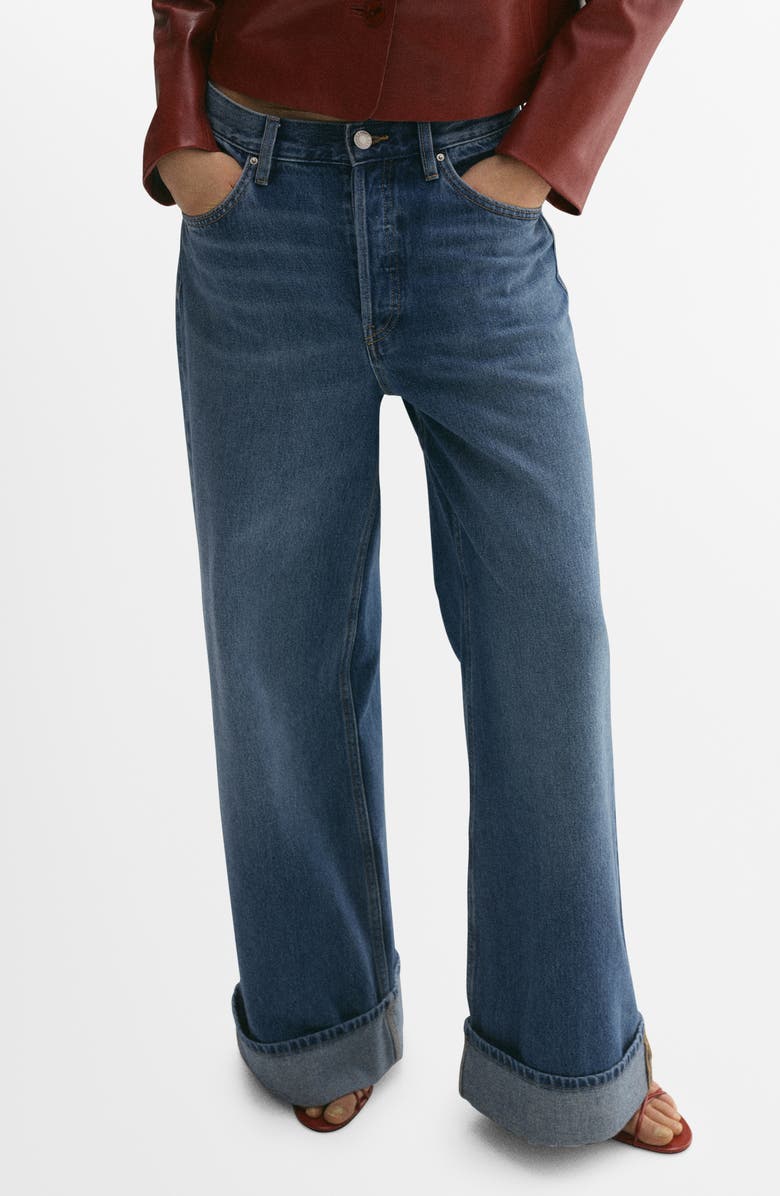 Cuffed Wide Leg Jeans