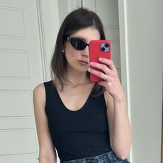 Agolde bodysuit and peplum jeans