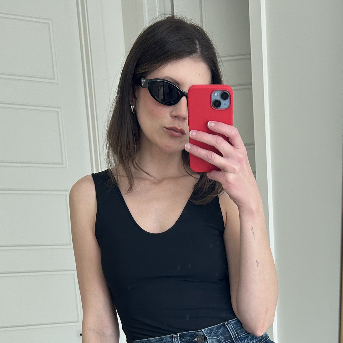 Agolde bodysuit and peplum jeans