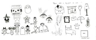 image of Flavia Z Drago's sketchbook featuring monsters