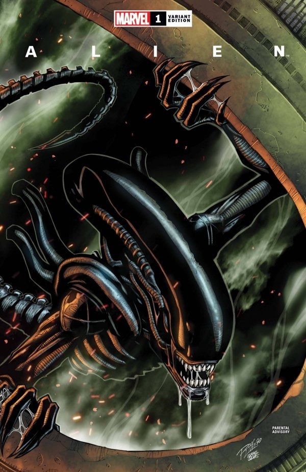 Variant covers for Marvel's "Alien #1" comic book.