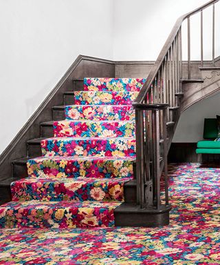 staircase carpet ideas floral