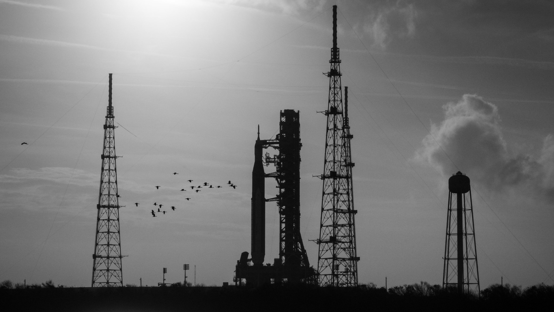 a rocket on a launch pad