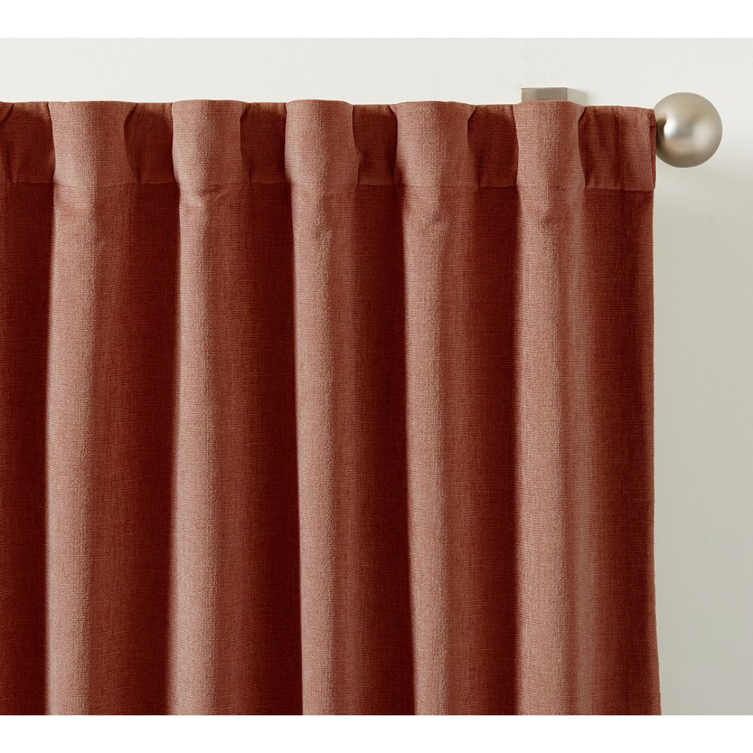 burnt orange Rustic Chenille Curtain from pottery barn