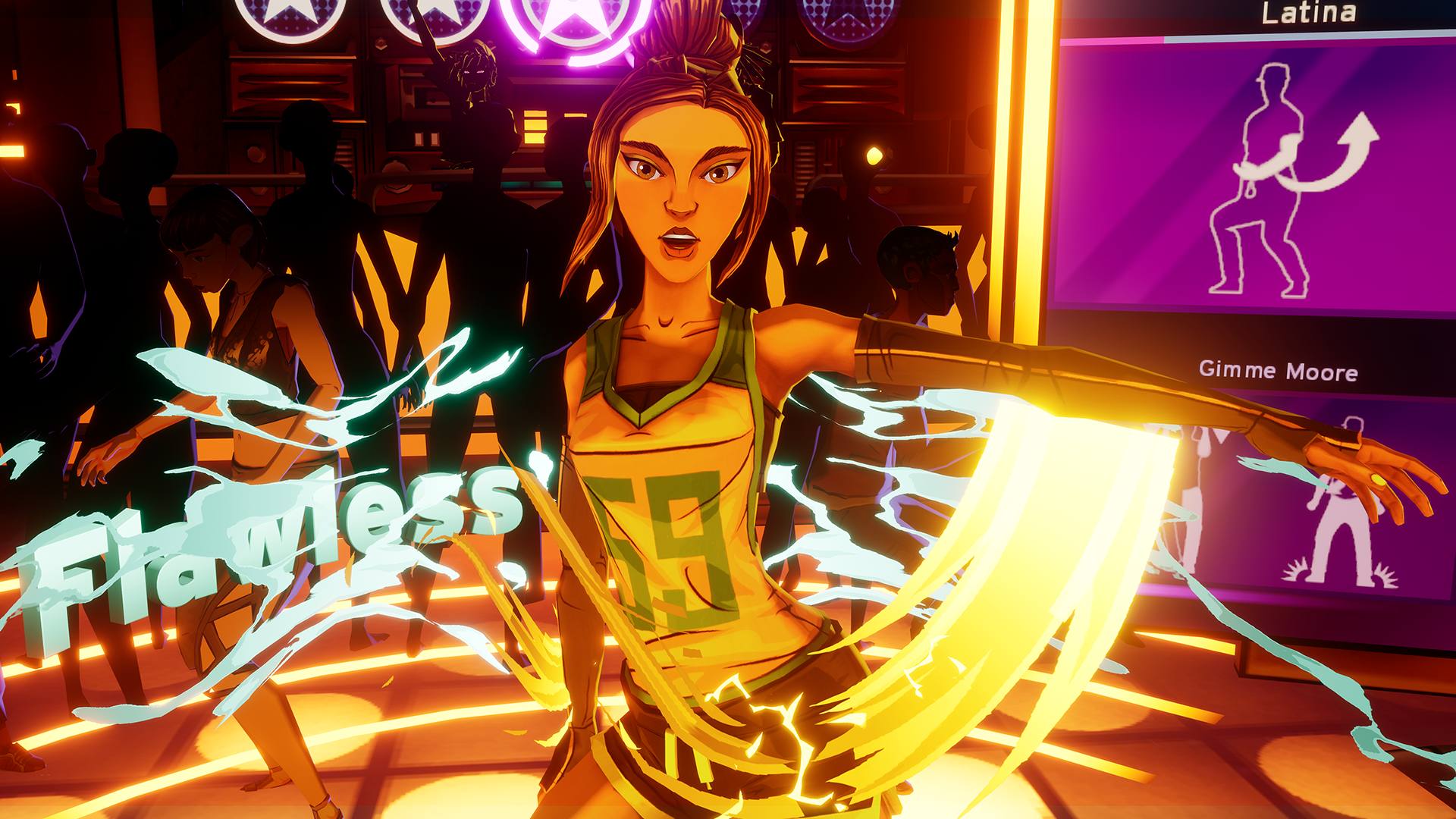 Quest 2 fitness games: A player performs a flawless dance move in Dance Central