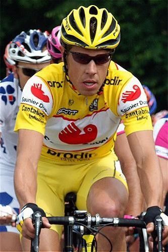 Swiss rider Fabian Jeker (Saunier-Duval) looks comfortable in the pack during stage 1