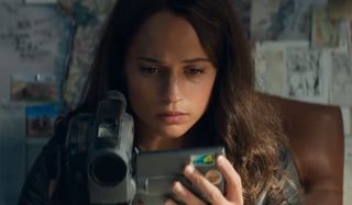 Tomb Raider Alicia Vikander Lara Croft watching her father's warning