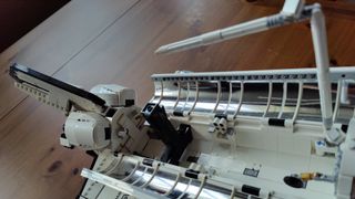 Lego NASA Space Shuttle Discovery - close up of pay load doors with arm