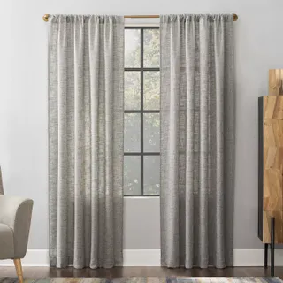 Scott Living 1-Panel Wallis Crosshatch Slub Textured Sheer Window Curtain