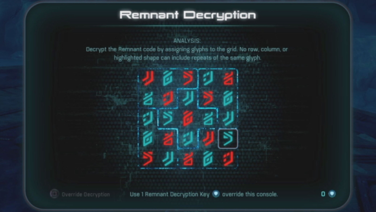 Mass Effect Andromeda Remnant Decryption glyph puzzle solutions guide