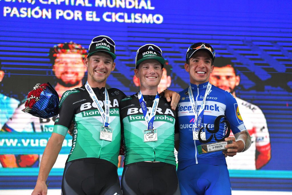 Sam Bennett won the final stage ahead of Alvaro Hodeg and Erik Baska