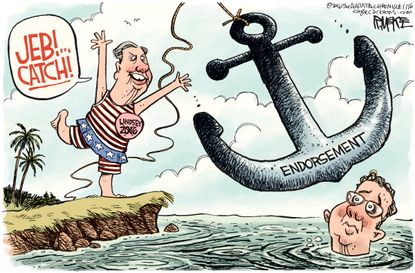 Political cartoon U.S. Lindsey Graham Jeb Bush
