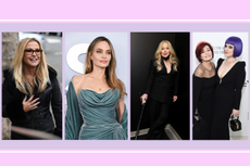 Collage featuring Anastasia, Angelina Jolie, Christina Applegate and Sharon with Kelly Osbourne 